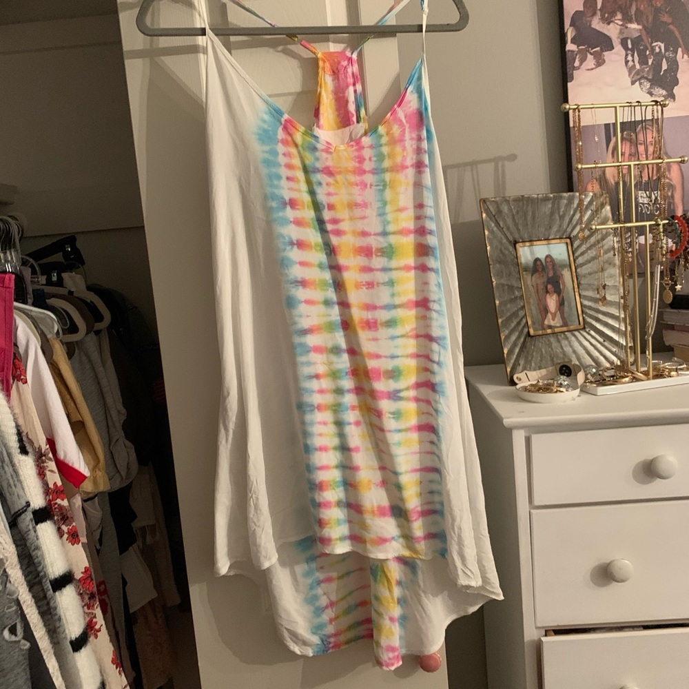 Planet blue tie die dress